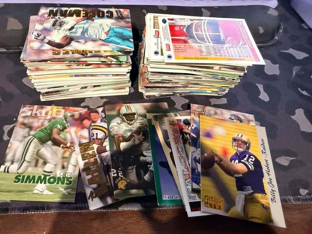 198 count Vintage NFL Football Cards Assorted Lot Mixed Brands